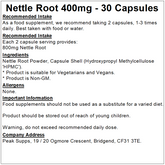 Nettle Root 400mg Capsules (Pure)